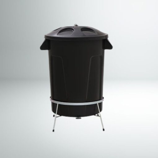 Cesto de Lixo Redondo 60L com Pedal - Preto