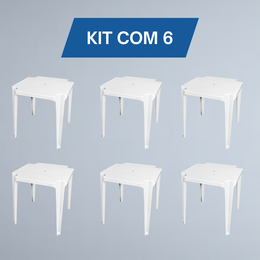 Conjunto Mesa de Plástico Monobloco com 4 Cadeiras Ametista